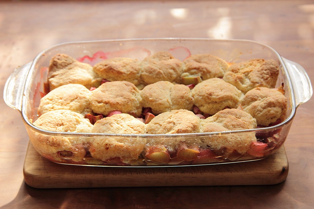 Rhubarb cobbler