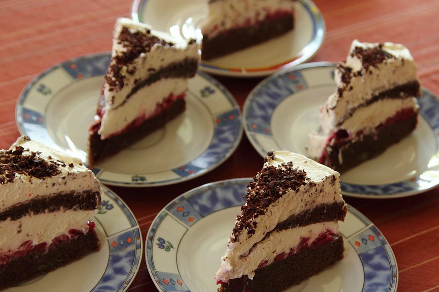 Sour cherry chocolate cake