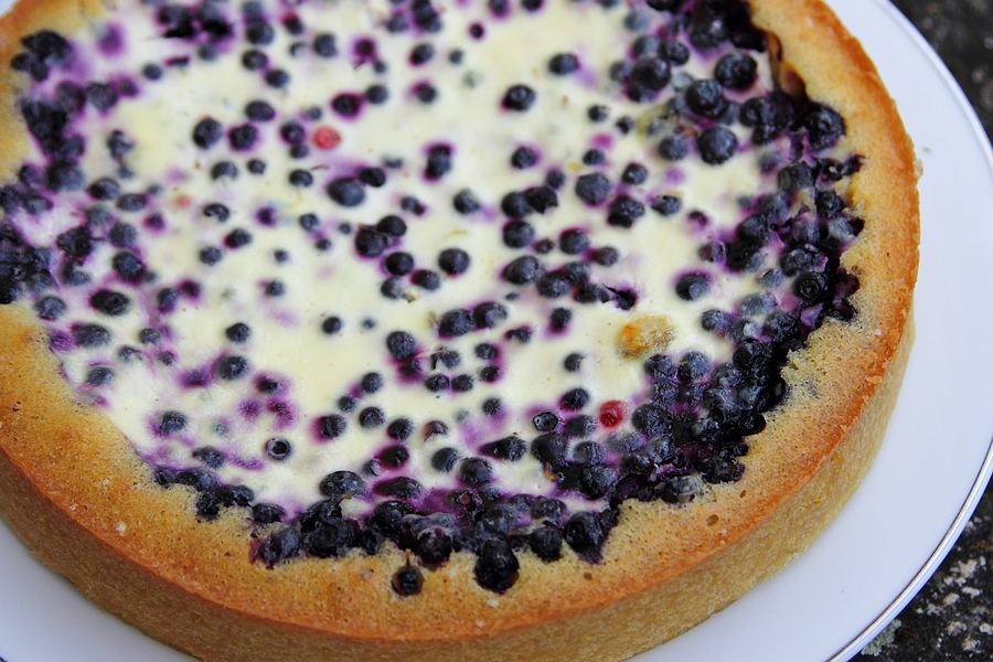 Blueberry sour cream tart