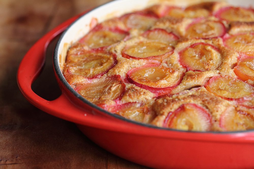 plum and hazelnut brown butter cake