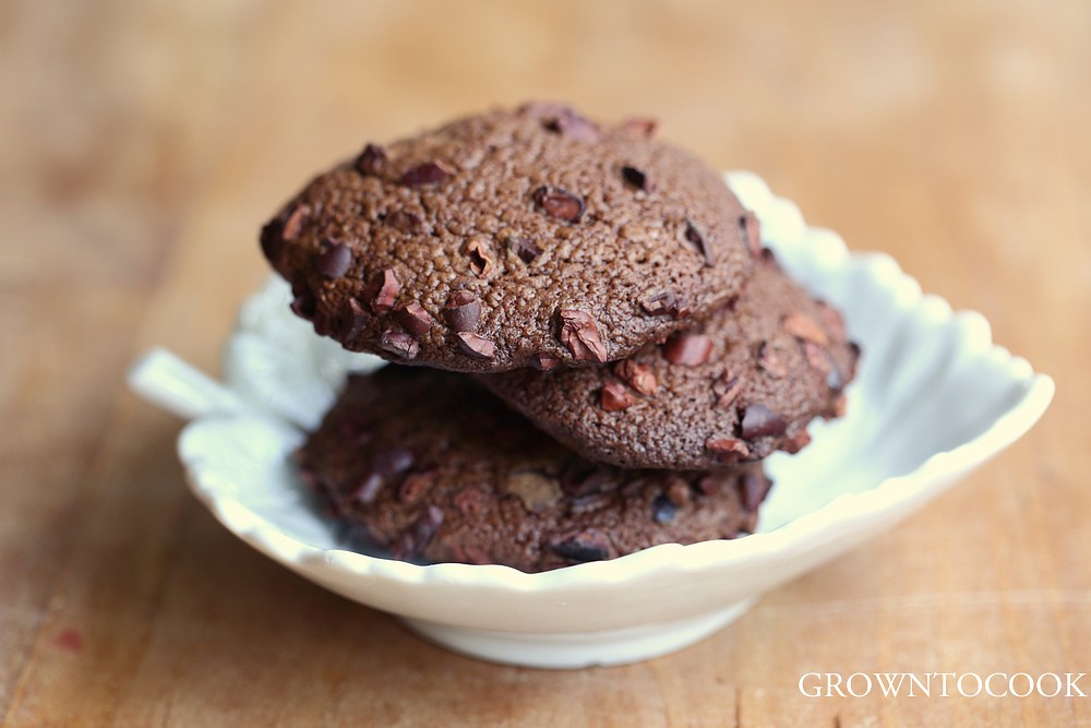 triple chocolat espelt cookies