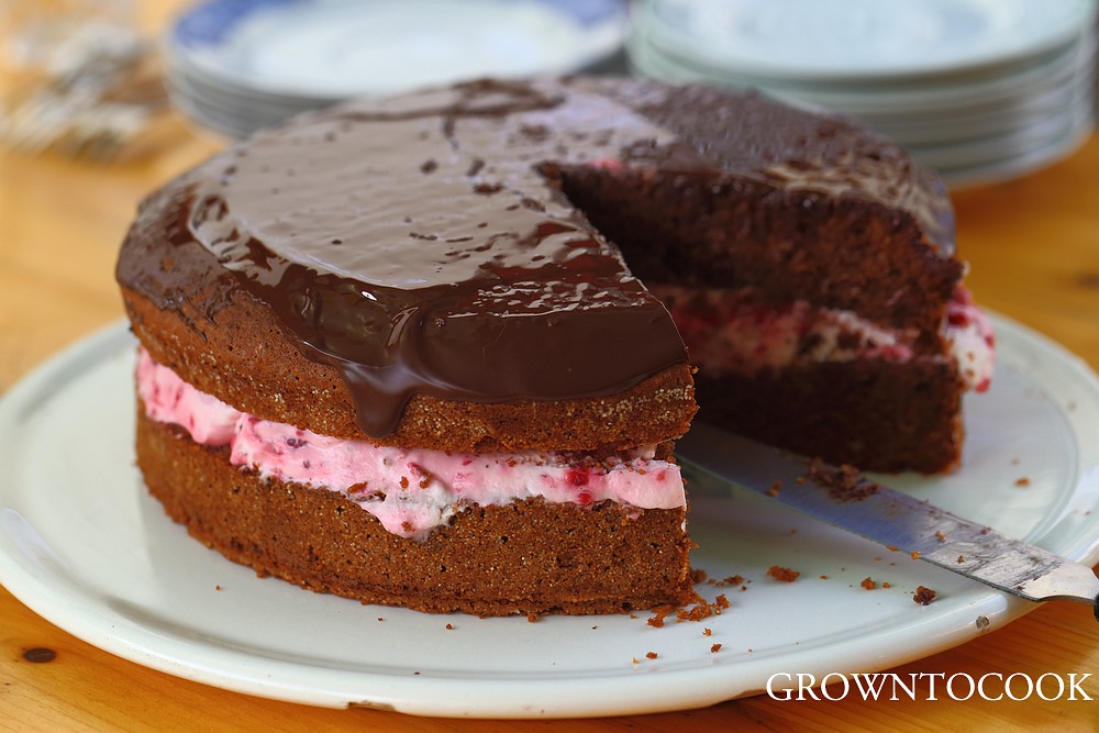 chocolate raspberry birthday cake