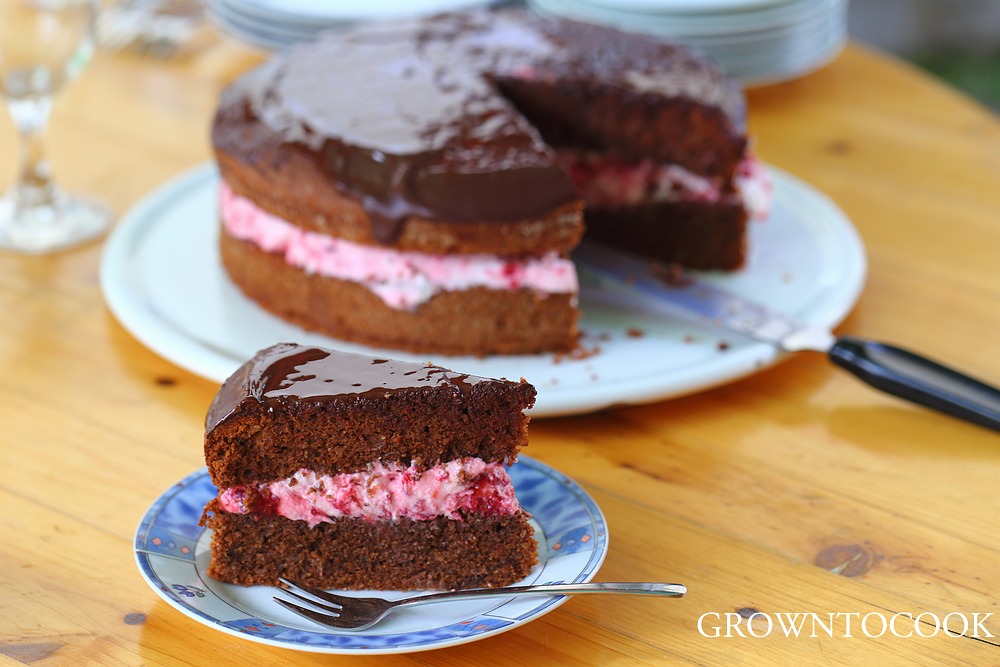 chocolate raspberry birtday cake
