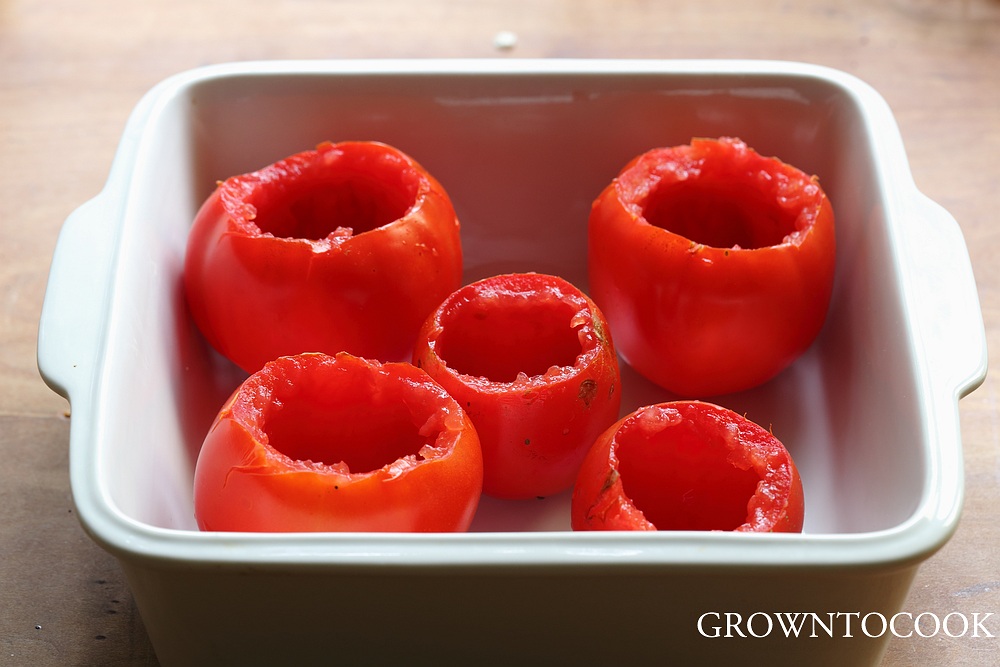 hollowed tomatoes