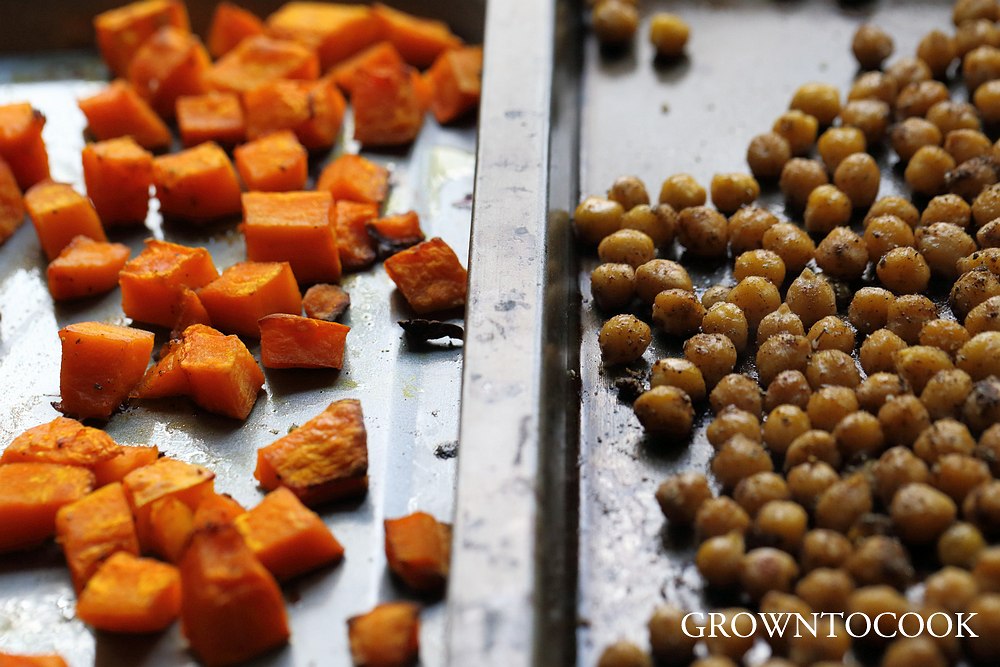 spiced chickpeas and roasted squash