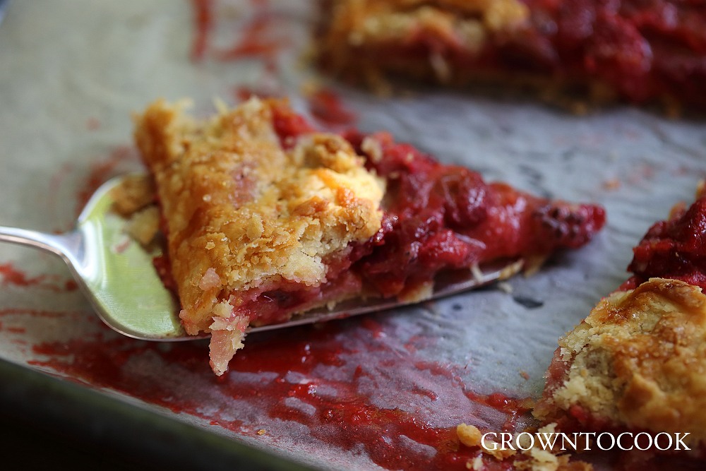 gooseberry and strawberry galette