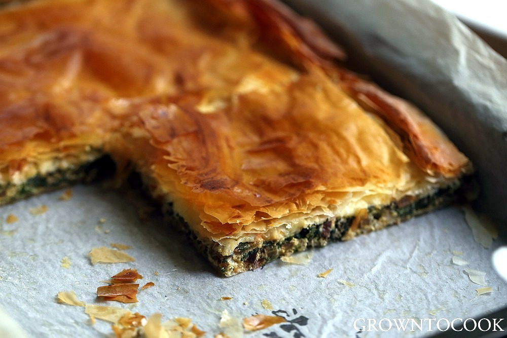 chard and herb filo pie