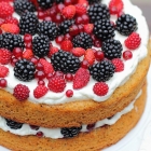 Hazelnut torte with berries
