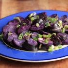 Purple potato salad with lemony vinaigrette