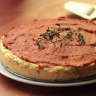 Ricotta basil tart with sundried tomatoes topping