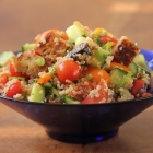 Quinoa and grilled sourdough salad