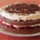 Chocolate and sour cherry birthday cake