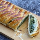 Savory strudel with chard and blue cheese
