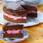 Chocolate & raspberry birthday cake