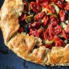 Roasted vegetables and goat cheese galette