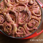 Roasted strawberry cinnamon rolls