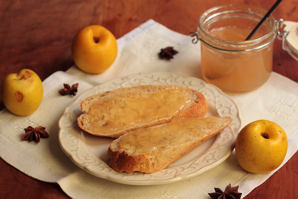 Japanese quince jelly on toast